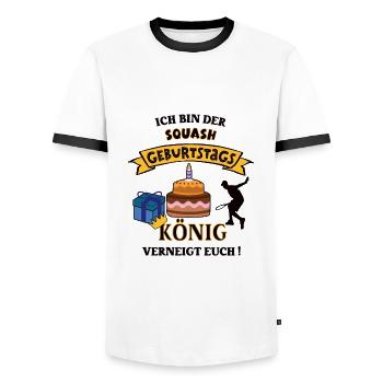 Squash Squasher Geburtstag Squashspieler Geb Spiel - Männer Kontrast-T-Shirt - Weiß/Schwarz - Vorne - AI Model Female 172 light (172cm) & AI Model Male 178 dark (178cm)