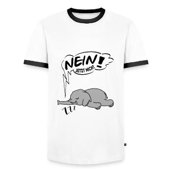 Nein jetzt nicht Elefant Ingnorant Nein Nö Chef - Männer Kontrast-T-Shirt - Weiß/Schwarz - Vorne - AI Model Female 172 light (172cm) & AI Model Male 178 dark (178cm)