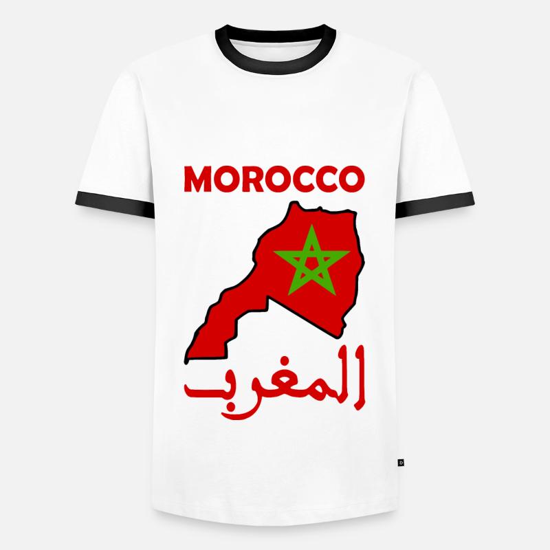 Morocco - Men's Ringer Shirt - white/black