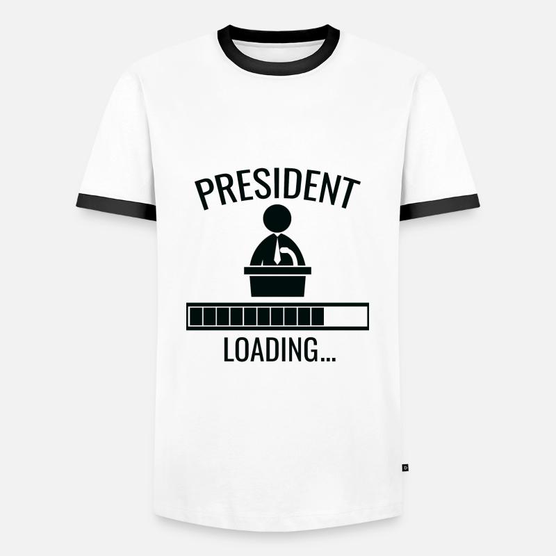 Präsident Loading - Männer Kontrast-T-Shirt - Weiß/Schwarz