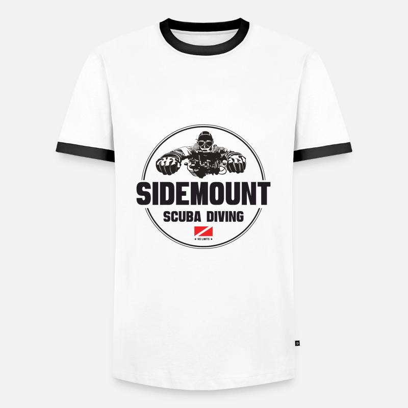 Sidemount Diver Gift Diving - Men's Ringer Shirt - white/black