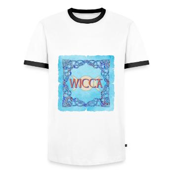 keltischer rahmen wicca e 238 - Männer Kontrast-T-Shirt - Weiß/Schwarz - Vorne - AI Model Female 172 light (172cm) & AI Model Male 178 dark (178cm)