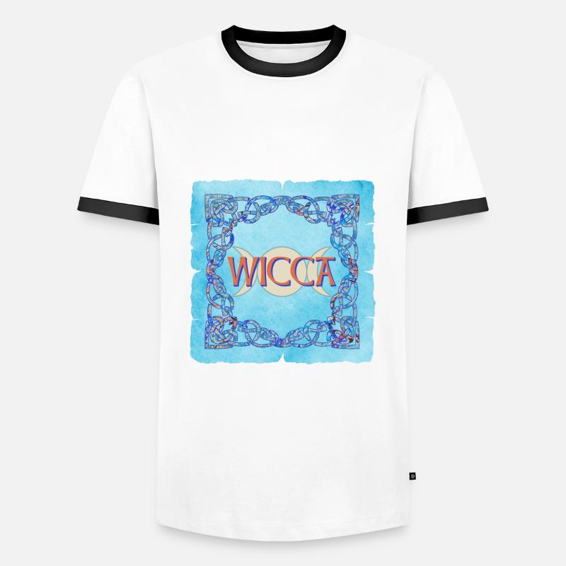 Cadre celtique Wicca E 238 - T-shirt contrasté Homme - blanc/noir