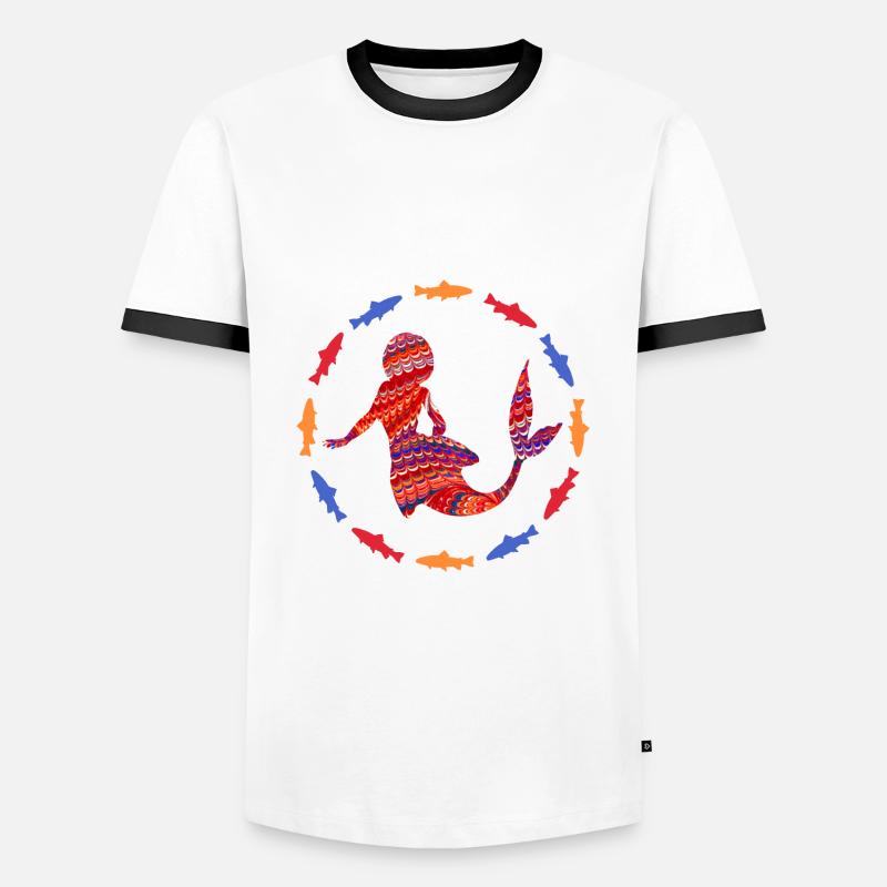 Sirène E 110A - T-shirt contrasté Homme - blanc/noir
