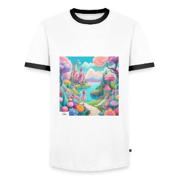Colorful princess dreamscape - Men's Ringer Shirt - white/black - Front - AI Model Female 172 light (172cm) & AI Model Male 178 dark (178cm)