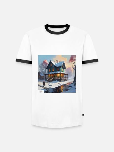 Quiet winter home - Men's Ringer Shirt - white/black