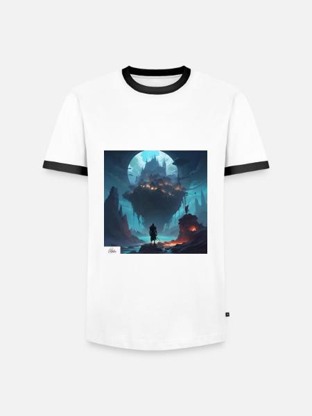 Fantasy kingdom dreamscape - Men's Ringer Shirt - white/black