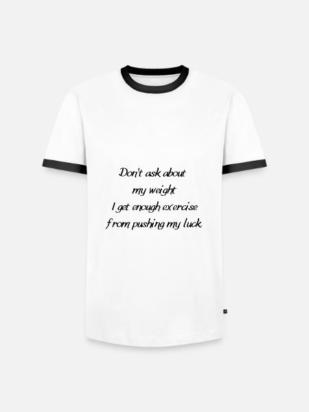 Glück als Übung - Männer Kontrast-T-Shirt - Weiß/Schwarz