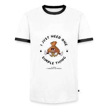 Money hug cartoon - Men's Ringer Shirt - white/black - Front - AI Model Female 172 light (172cm) & AI Model Male 178 dark (178cm)