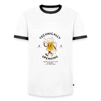 Alcohol solutions cartoon - Men's Ringer Shirt - white/black - Front - AI Model Female 172 light (172cm) & AI Model Male 178 dark (178cm)