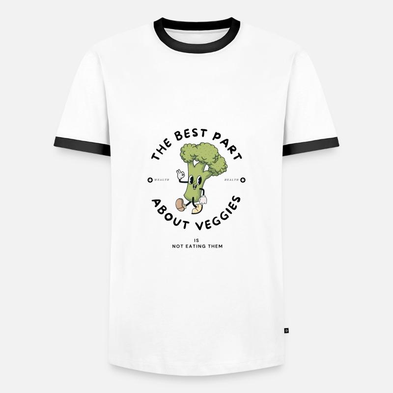 Bester Gemüse-Cartoon - Männer Kontrast-T-Shirt - Weiß/Schwarz