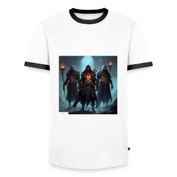 Vergessene Kriegerfreunde - Männer Kontrast-T-Shirt - Weiß/Schwarz - Vorne - AI Model Female 172 light (172cm) & AI Model Male 178 dark (178cm)