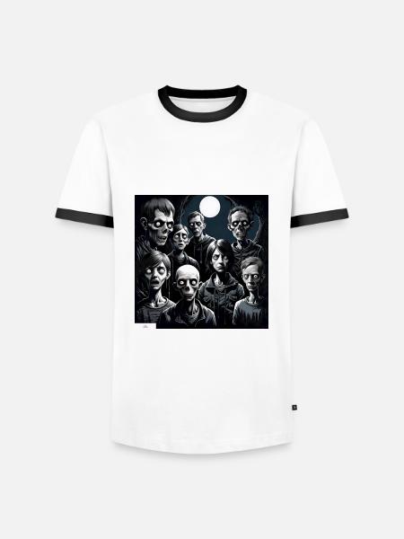 Monster Menschen Porträt - Männer Kontrast-T-Shirt - Weiß/Schwarz