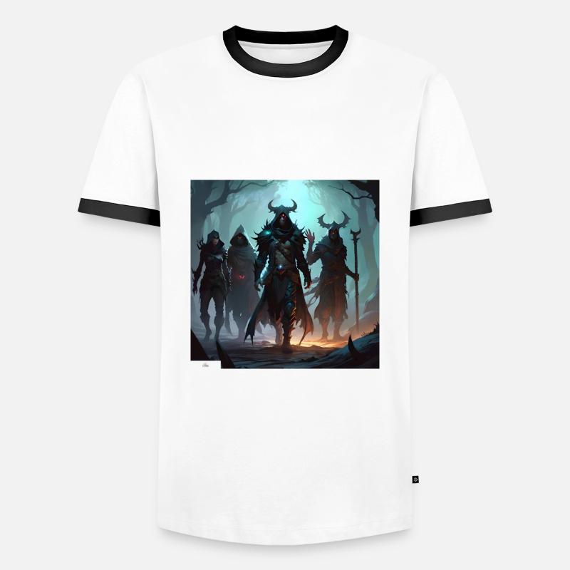 Magier & Zauberer Freunde - Männer Kontrast-T-Shirt - Weiß/Schwarz