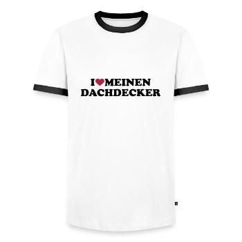 Dachdecker - Männer Kontrast-T-Shirt - Weiß/Schwarz - Vorne - AI Model Female 172 light (172cm) & AI Model Male 178 dark (178cm)