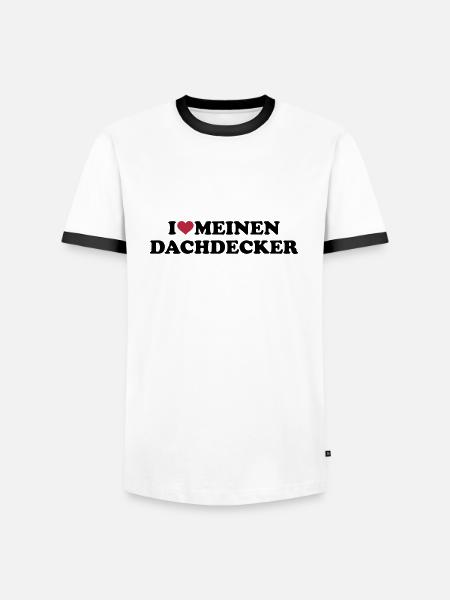 Dachdecker - Männer Kontrast-T-Shirt - Weiß/Schwarz