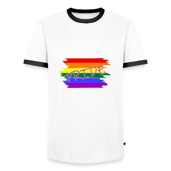 Pride lgbtq LGBT - Männer Kontrast-T-Shirt - Weiß/Schwarz - Vorne - AI Model Female 172 light (172cm) & AI Model Male 178 dark (178cm)