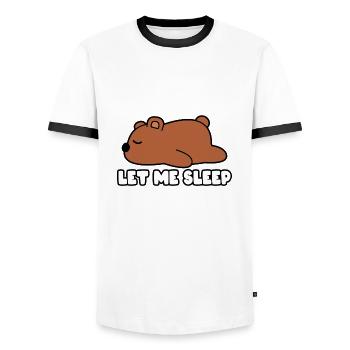 Let me sleep bear - Men's Ringer Shirt - white/black - Front - AI Model Female 172 light (172cm) & AI Model Male 178 dark (178cm)