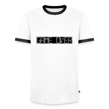 game over - Männer Kontrast-T-Shirt - Weiß/Schwarz - Vorne - AI Model Female 172 light (172cm) & AI Model Male 178 dark (178cm)