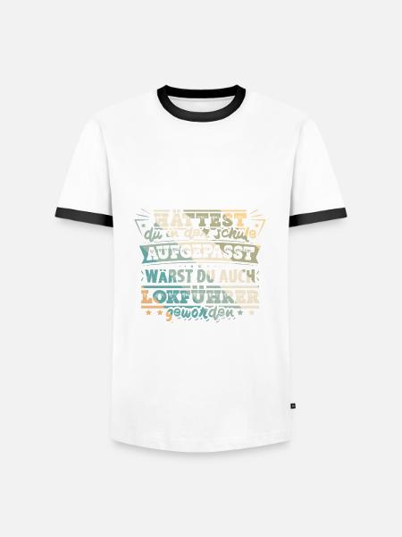 Lokführer Bahn Eisenbahn - Männer Kontrast-T-Shirt - Weiß/Schwarz