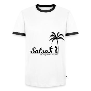 salsa - T-shirt contrasté Homme - blanc/noir - Devant - AI Model Female 172 light (172cm) & AI Model Male 178 dark (178cm)