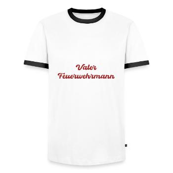 Bester Vater und Feuerwehrmann - Männer Kontrast-T-Shirt - Weiß/Schwarz - Vorne - AI Model Female 172 light (172cm) & AI Model Male 178 dark (178cm)