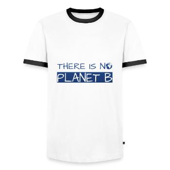 there is no planet b - Männer Kontrast-T-Shirt - Weiß/Schwarz - Vorne - AI Model Female 172 light (172cm) & AI Model Male 178 dark (178cm)