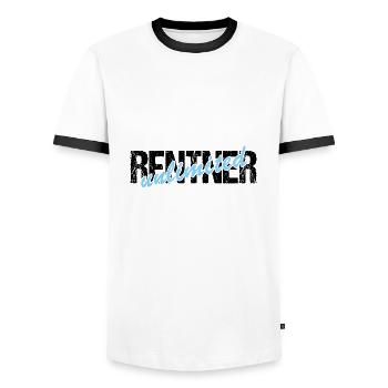 Ab 2025 Rentner unlimited - Männer Kontrast-T-Shirt - Weiß/Schwarz - Vorne - AI Model Female 172 light (172cm) & AI Model Male 178 dark (178cm)