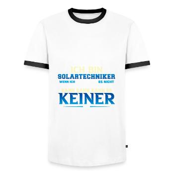Solartechniker wenn ich es nicht kann - Männer Kontrast-T-Shirt - Weiß/Schwarz - Vorne - AI Model Female 172 light (172cm) & AI Model Male 178 dark (178cm)