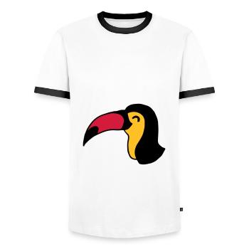 Toucan Toucan Tucan Bird - Men's Ringer Shirt - white/black - Front - AI Model Female 172 light (172cm) & AI Model Male 178 dark (178cm)