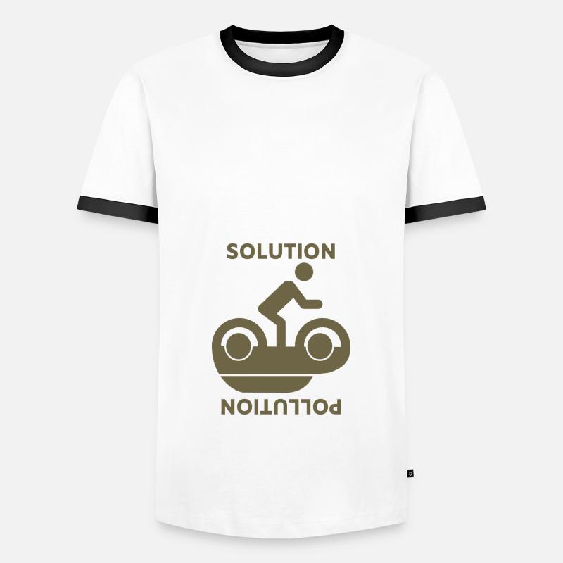 Environmental thinking (solution pollution) - Men's Ringer Shirt - white/black