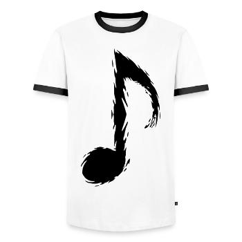 Musique Note Noir Note de musique - T-shirt contrasté Homme - blanc/noir - Devant - AI Model Female 172 light (172cm) & AI Model Male 178 dark (178cm)