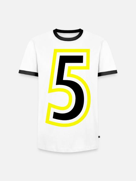 5 Number College - Men's Ringer Shirt - white/black