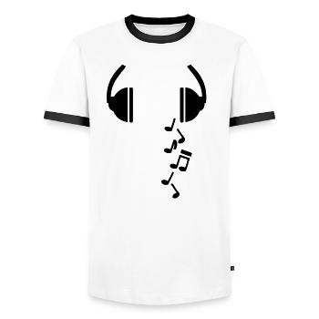 noten_kopfhoehrer - Men's Ringer Shirt - white/black - Front - AI Model Female 172 light (172cm) & AI Model Male 178 dark (178cm)