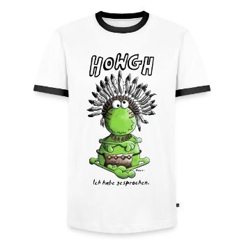 Indianer Frosch - Männer Kontrast-T-Shirt - Weiß/Schwarz - Vorne - AI Model Female 172 light (172cm) & AI Model Male 178 dark (178cm)