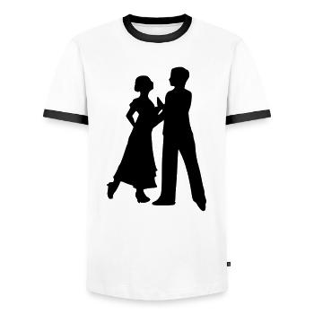 Tanzen - Männer Kontrast-T-Shirt - Weiß/Schwarz - Vorne - AI Model Female 172 light (172cm) & AI Model Male 178 dark (178cm)