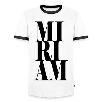 Miriam Nom Prénom Police moderne Word Art - T-shirt contrasté Homme - blanc/noir - Devant - AI Model Female 172 light (172cm) & AI Model Male 178 dark (178cm)
