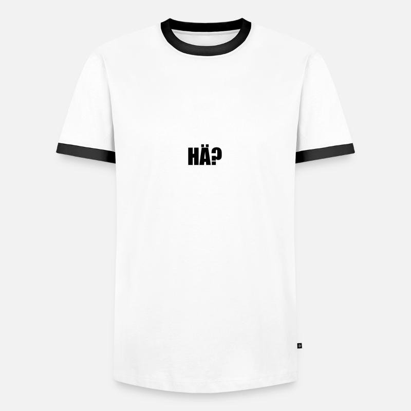 Hä? - Männer Kontrast-T-Shirt - Weiß/Schwarz