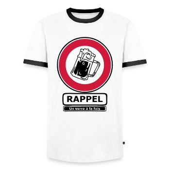 verre fois panneau interdiction rappe humour alcoo - T-shirt contrasté Homme - blanc/noir - Devant - AI Model Female 172 light (172cm) & AI Model Male 178 dark (178cm)