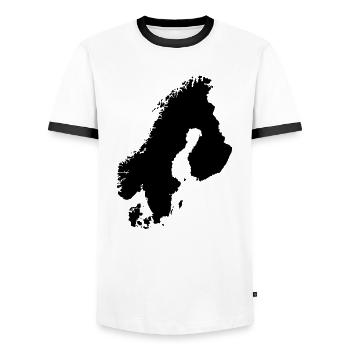 Skandinavien - Men's Ringer Shirt - white/black - Front - AI Model Female 172 light (172cm) & AI Model Male 178 dark (178cm)