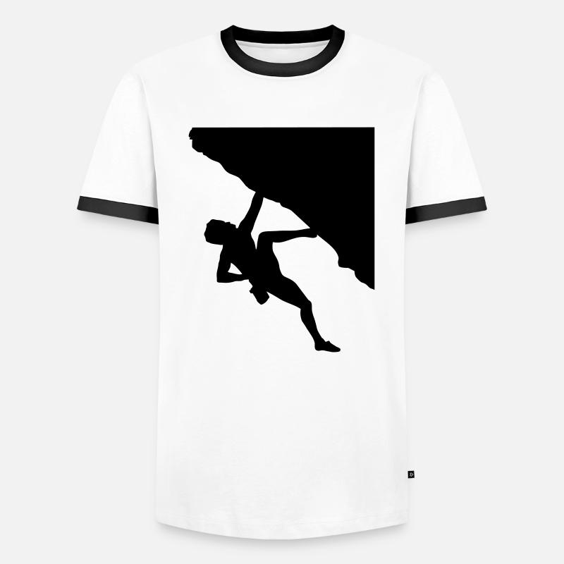 Kletterer, Klettern - Männer Kontrast-T-Shirt - Weiß/Schwarz