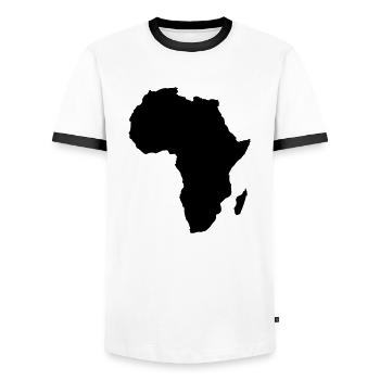 afrika - Männer Kontrast-T-Shirt - Weiß/Schwarz - Vorne - AI Model Female 172 light (172cm) & AI Model Male 178 dark (178cm)