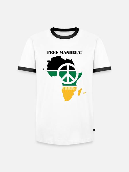 free mandela - Männer Kontrast-T-Shirt - Weiß/Schwarz