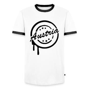 austria___f1 - T-shirt contrasté Homme - blanc/noir - Devant - AI Model Female 172 light (172cm) & AI Model Male 178 dark (178cm)