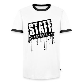 graffiti drops spray stamp glue silhouette staff - Men's Ringer Shirt - white/black - Front - AI Model Female 172 light (172cm) & AI Model Male 178 dark (178cm)