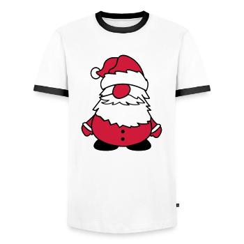 weihnachtsmann funny 002 - Männer Kontrast-T-Shirt - Weiß/Schwarz - Vorne - AI Model Female 172 light (172cm) & AI Model Male 178 dark (178cm)