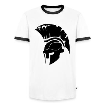 spartan - Men's Ringer Shirt - white/black - Front - AI Model Female 172 light (172cm) & AI Model Male 178 dark (178cm)