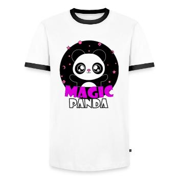 Panda magique - T-shirt contrasté Homme - blanc/noir - Devant - AI Model Female 172 light (172cm) & AI Model Male 178 dark (178cm)