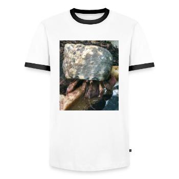 Hermit crab - Men's Ringer Shirt - white/black - Front - AI Model Female 172 light (172cm) & AI Model Male 178 dark (178cm)
