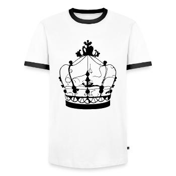 Roi héritier Reine Empereur Majesté Vecteur 7 - T-shirt contrasté Homme - blanc/noir - Devant - AI Model Female 172 light (172cm) & AI Model Male 178 dark (178cm)